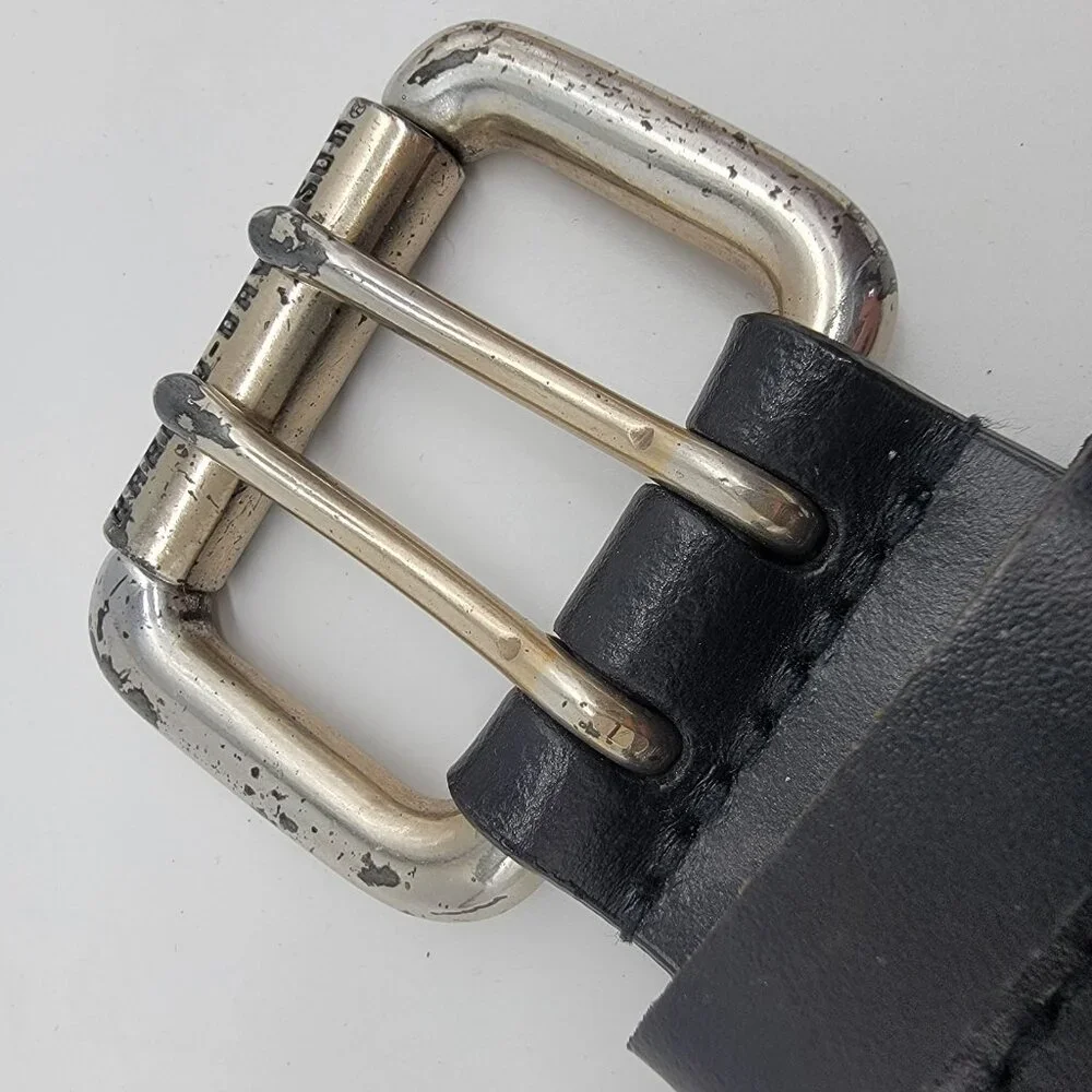 Vintage Harley Davidson Leather Belt W/ Buckle Sz 30 Studded Spades Logo 2005‎